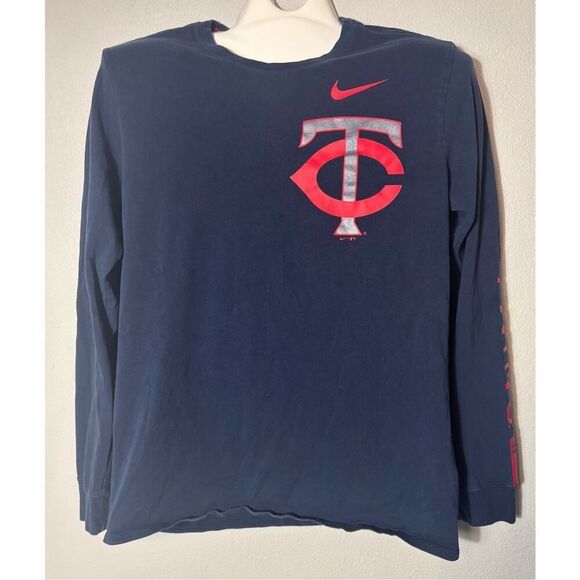 Minnesota Twins Nike Shirt Mens Large Swoosh Baseball Long Sleeve Mens - Picture 2 of 8